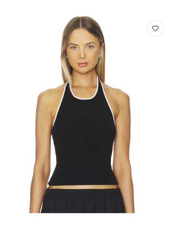 Free People Tops - Free People Intimately Black Ribbed Halter Tank Top Fitted Stretch SP Minimalist